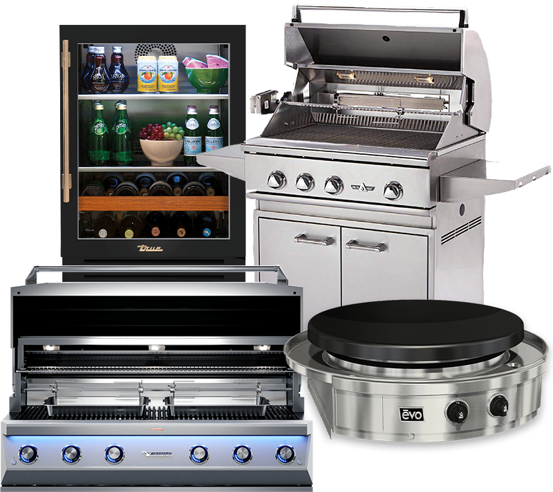 Grills & Outdoor Kitchen Appliances including Twin Eagles, Delta Heat, Evo, Heston, and True Appliances